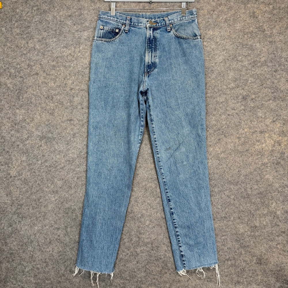 VTG Ralph Lauren Double RL RRL Jeans Womens 29 29x28 Frayed Heavy High Rise 90s
